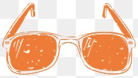 Png sunglasses linocut on transparent background