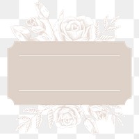 White floral pattern on a brown badge design element