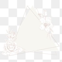 White floral triangle badge design element