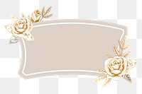 Gold floral pattern on a brown badge design element