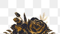Gold and black rose border design element