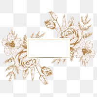 Gold floral pattern on a white badge design element