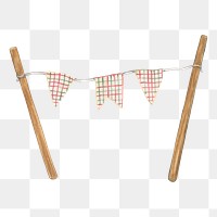 Hand drawn flag banner png