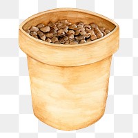 Hand drawn brown flowerpot png