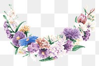 Flower bouquet png border sticker, vintage floral transparent design