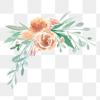 Floral bouquet png border sticker, vintage flower transparent graphic