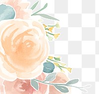 Floral bouquet png border sticker, vintage flower transparent graphic