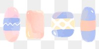 Pastel Easter bead elements png in watercolor