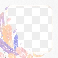 Square png Boho style frame