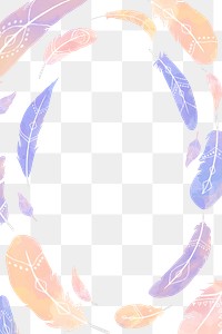 Oval Bohemian style frame png