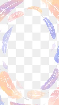 Frame png pastel Bohemian feather