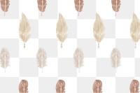 Feather watercolor pattern png Boho background