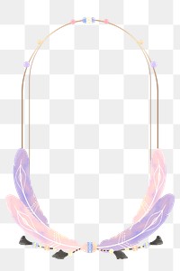 Pastel Bohemian png feather frame