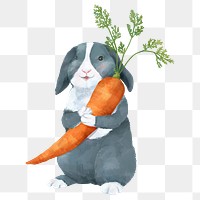 PNG rabbit, watercolor animal sticker
