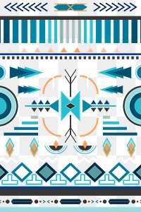 Tribal png pattern, transparent background, colorful geometric design