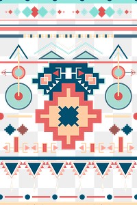 Tribal pattern png, transparent background, pastel design