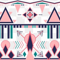 Colorful ethnic pattern png, transparent background