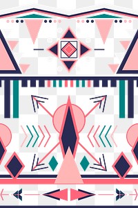 Tribal pattern png, transparent background, colorful design