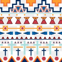 Colorful tribal pattern png, transparent background