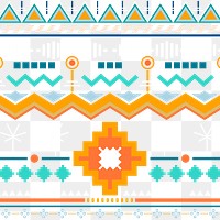 Tribal Aztec png pattern, transparent background, colorful design