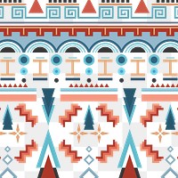 Colorful ethnic pattern png, transparent background