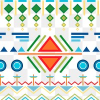 Colorful tribal pattern png, transparent background