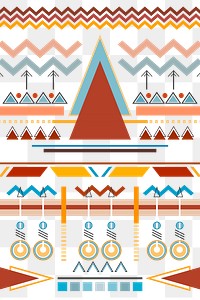 Tribal Aztec png pattern, transparent background, colorful design