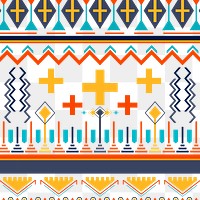 Colorful tribal pattern png, transparent background