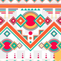 Tribal pattern png, transparent background, colorful design