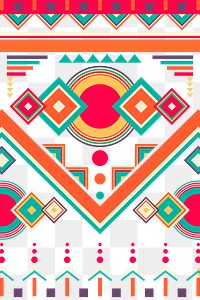 Colorful tribal pattern png, transparent background