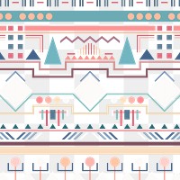 Pastel tribal pattern png, transparent background