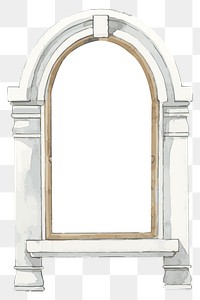 Png vintage window watercolor painting architectural clipart