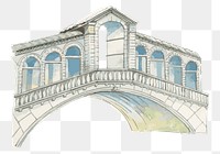 Png watercolor old European building architecture illustration