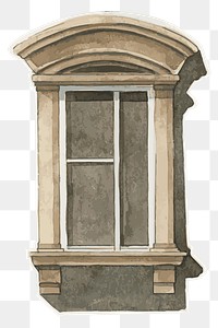 Png old window watercolor clipart architecture