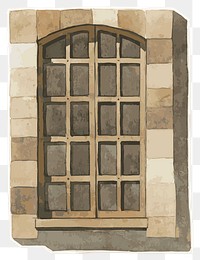 Png old window watercolor architectural clipart 