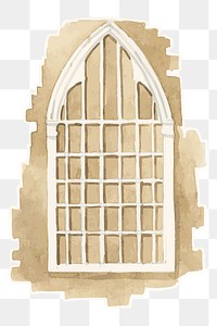 Png vintage window watercolor painting architectural clipart