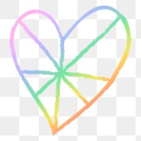 Heart png icon, holographic rainbow illustration