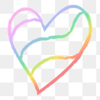 Heart png icon, holographic rainbow illustration