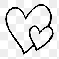 Heart png doodle graphic, simple illustration icon