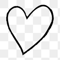 Png heart doodle icon, simple illustration graphic