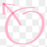 Png doodle male arrow sign in pink tone
