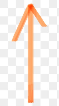 Png doodle highlight up arrow sticker in orange tone