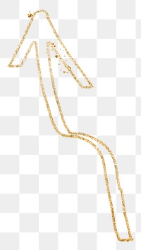 Png doodle highlight up arrow sticker in gold tone