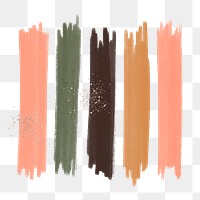 Png ink brush stroke element set with glitter