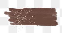 Png ink brush stroke element in brown with glitter