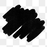 Png abstract brush stroke element in black