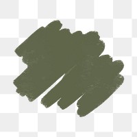 Png abstract brush stroke element in green