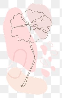 Png flower single line in pink