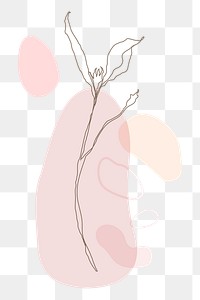 Png flower monoline art on pink memphis design