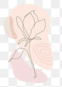 Png flower tattoo monoline art in feminine style